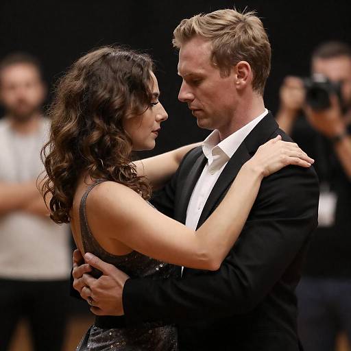 Couple Dancing Intimately in Formal Wear