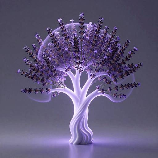 Lavender Tree Shaped Light Painting