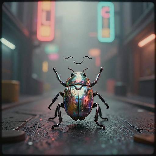Neon Macro Chrome Insect Alley Portrait