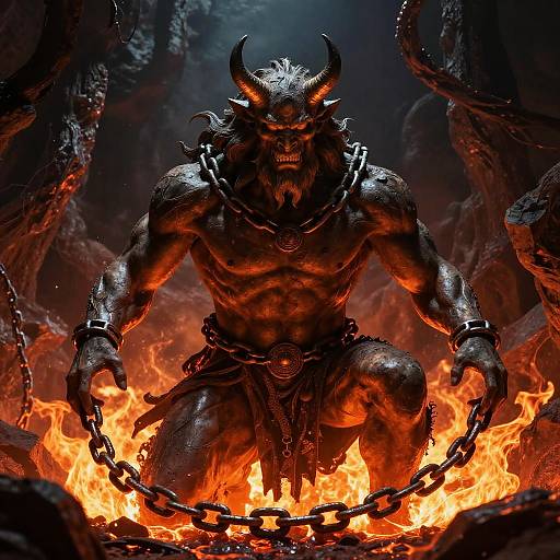 Cronus Imprisoned in Fiery Tartarus