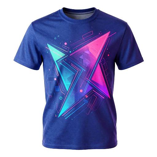 Futuristic Neon Geometric T-Shirt Design