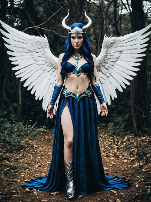 Woman in Lilith Goddess Cosplay Costume with Wings
