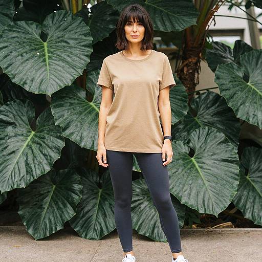 Casual Soccer Mom in Botanical Garden