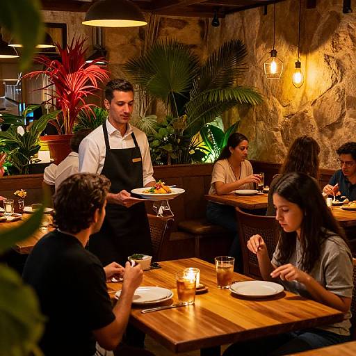 Cozy Rustic Restaurant Interior Scene