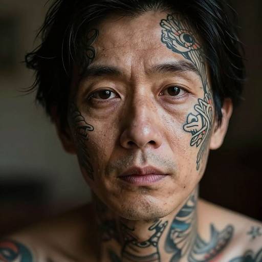 Surreal Tattooed Portrait Bug's-Eye View