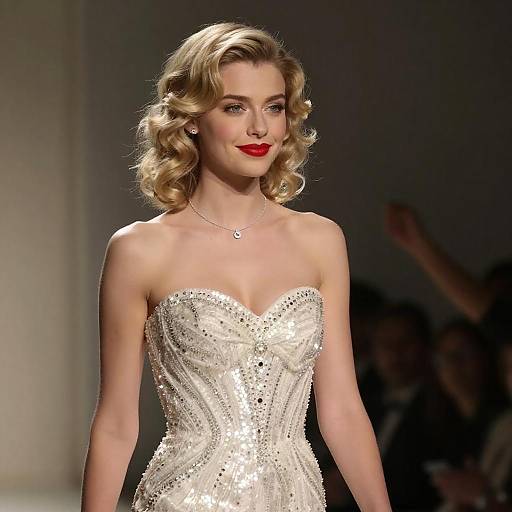 Glamorous Blonde in Sequined Dress