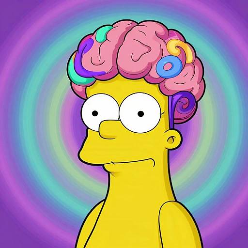 Psychedelic Simpsons Cartoon Character