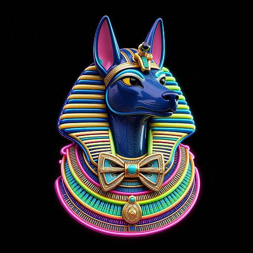 Neon Anubis Vinyl Logo Design