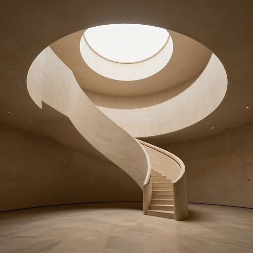 Curved Walls with Spiraling Staircase