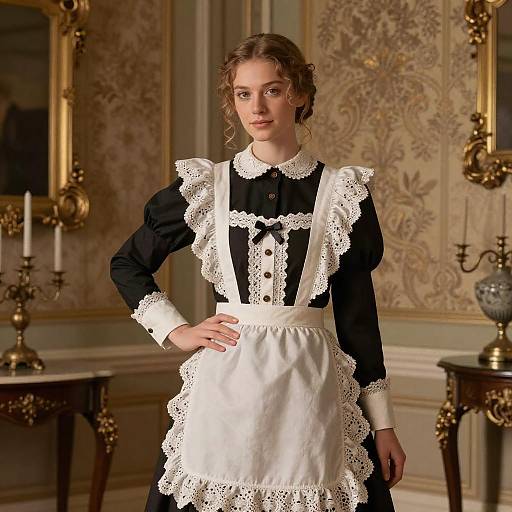 Elegant Swedish Maid in Vintage Manor