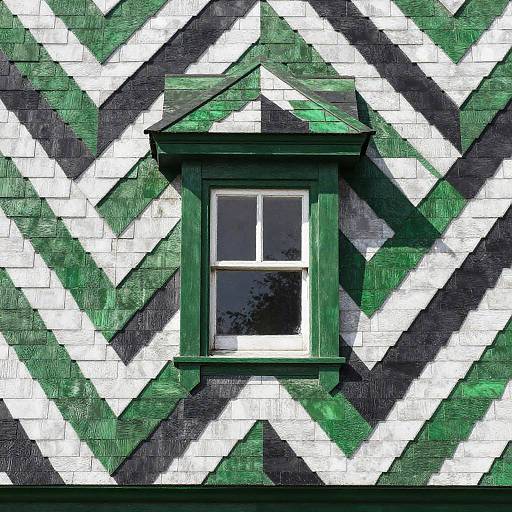 Colorful Zigzag Patterned Roof Artwork