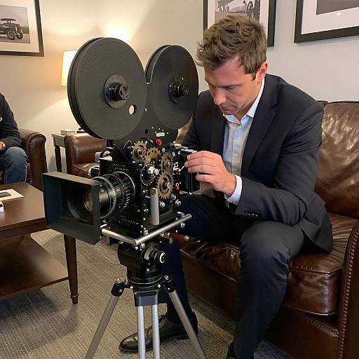 Focused Filmmaker in an Elegant Setting