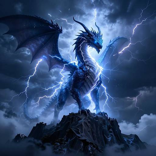 Lightning Dragonborn on Stormy Peak