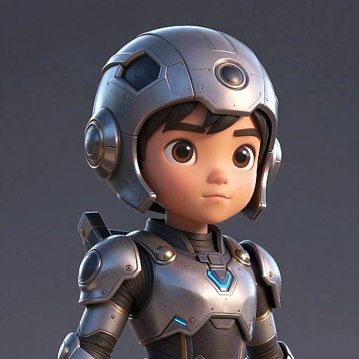 3D Boy Character in Futuristic Armor