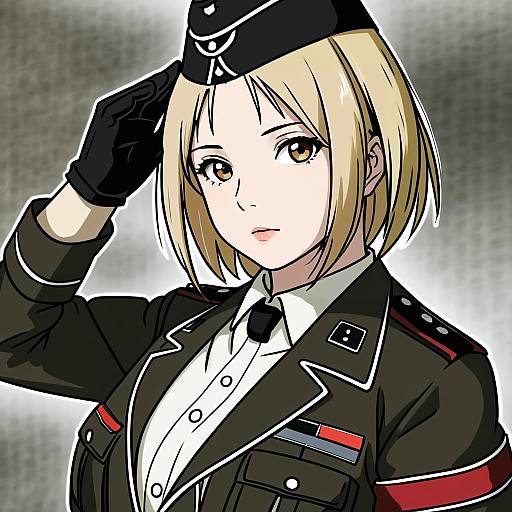 Illustration of Mp40 (girls' frontline), girls' frontline in the style of Kasai shin