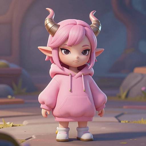 Cute Smug Pink Haired Character Design