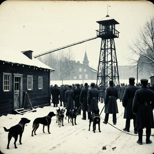 Historical Scene of Prisoners in Winter
