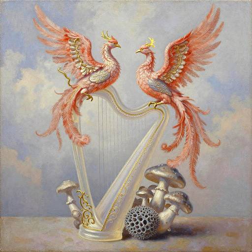 Luminescent Phoenixes in Baroque Vessel