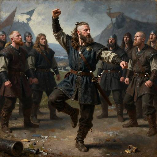 Viking Dancing Amidst Bewildered Crew