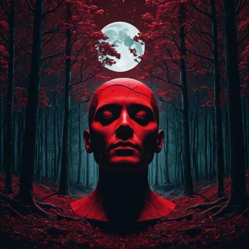 Crimson Head in Moonlit Forest Crimson Head in Moonlit Forest