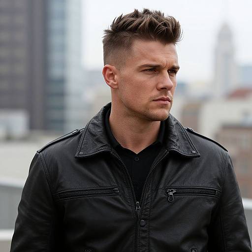 Rugged European Man with Butch Cut