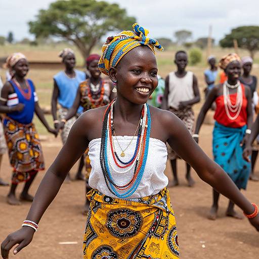Vibrant Marine Woman Dancing Joyfully