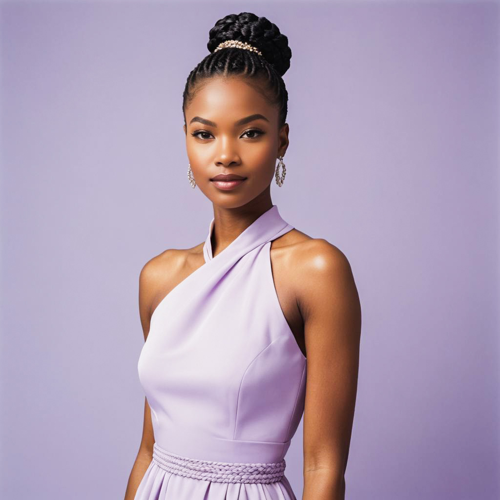 Elegant Young Woman in Chic Dior Dress