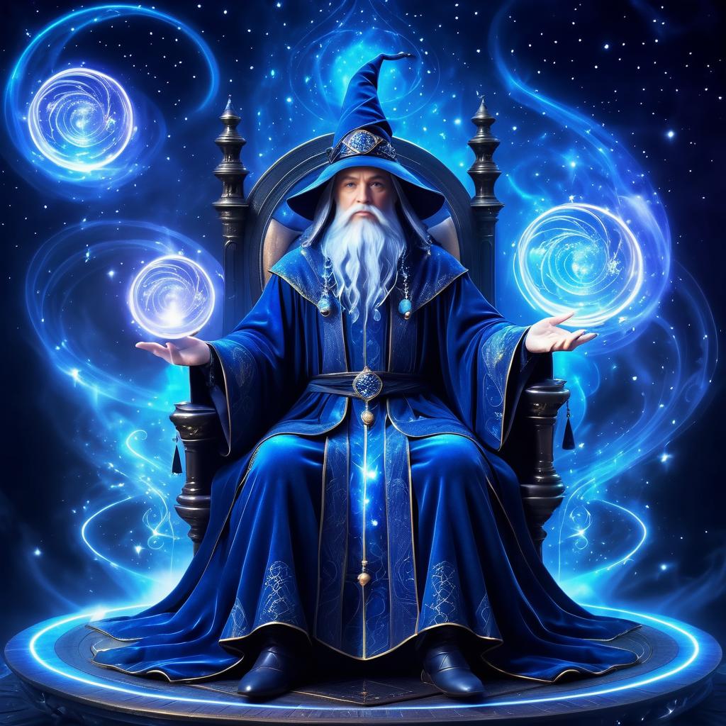 Mystical Wizard in Enchanted Atmosphere