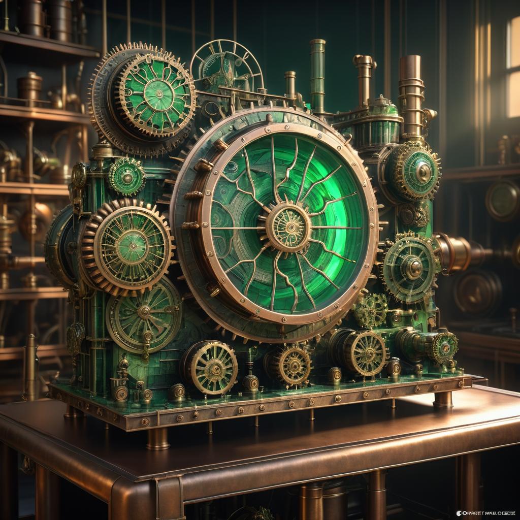 Stunning Steampunk Inventor Illustration