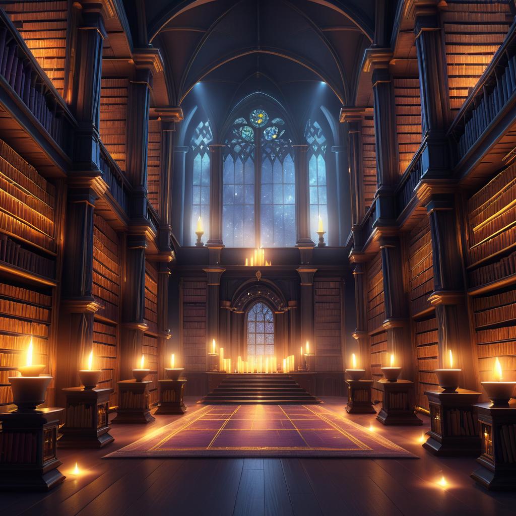 Enchanting Concept Art of a Magical Library