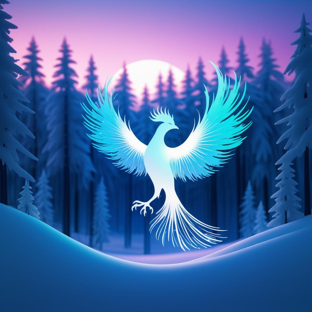 Stunning Phoenix Amidst Winter Forest