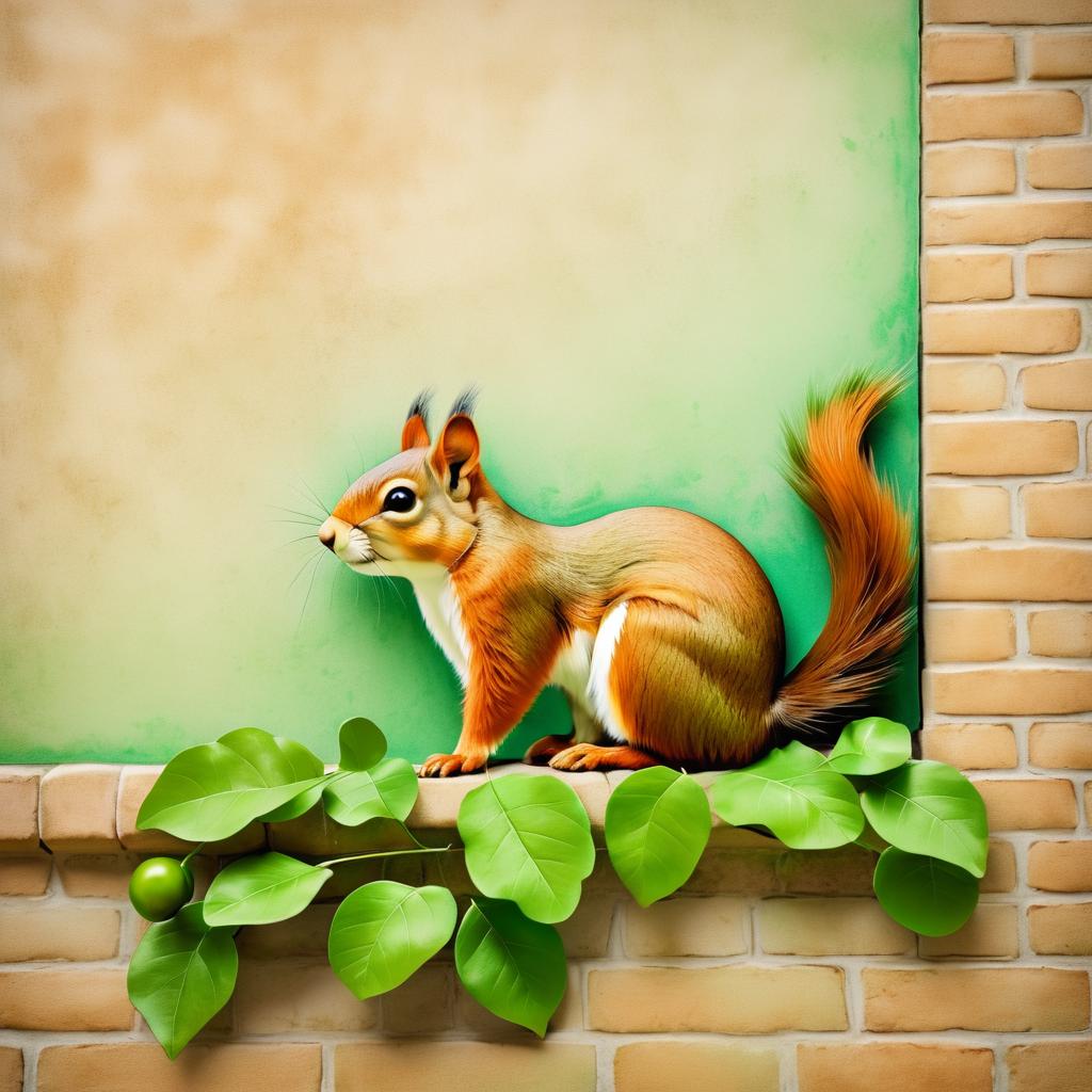 Charming Squirrel in Soft Earthy Tones