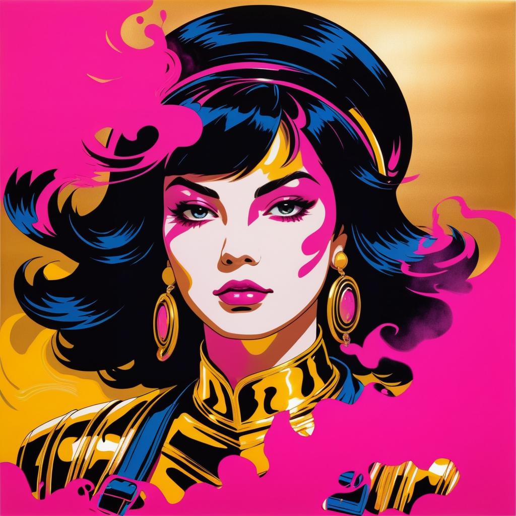 Vibrant Pop Art Warrior Illustration