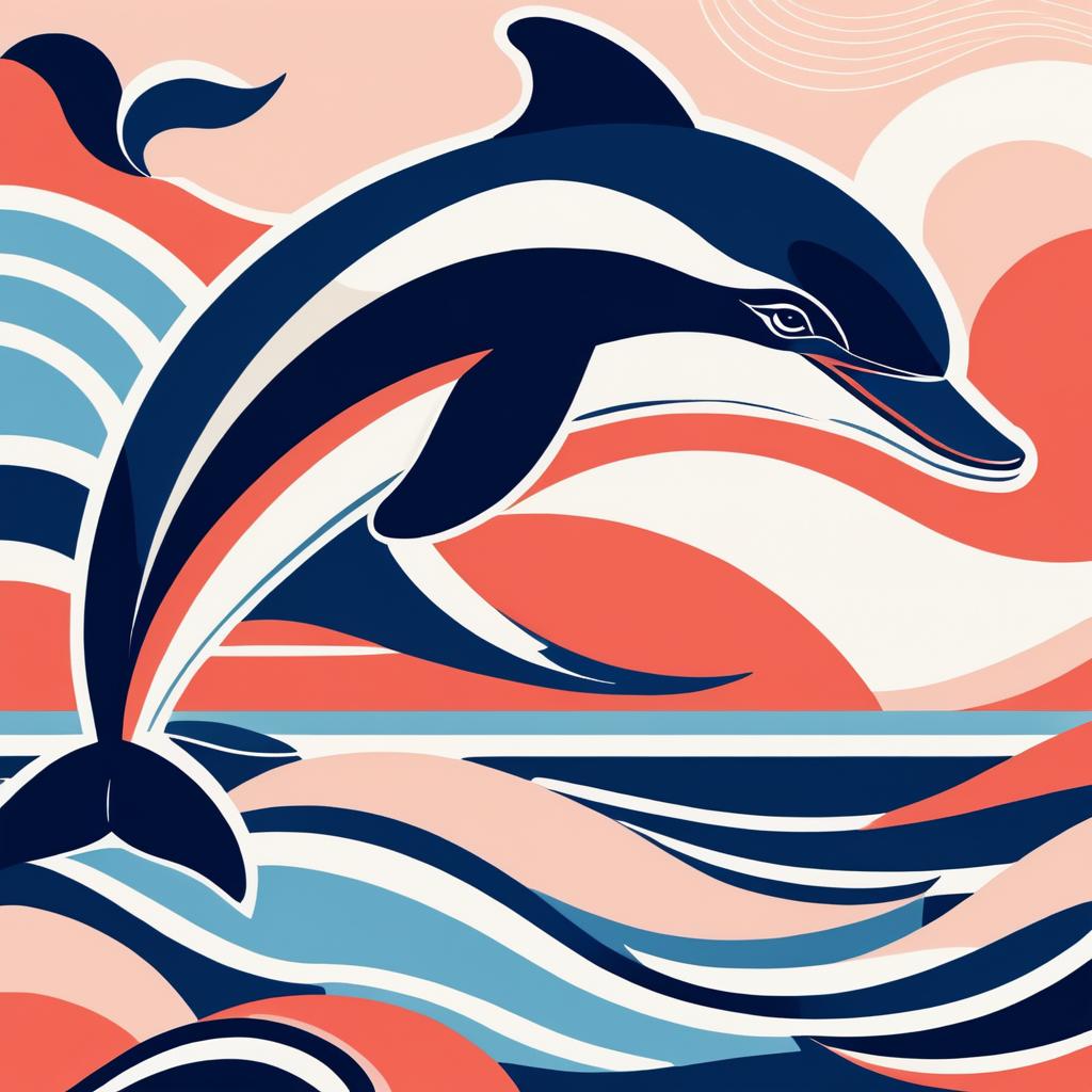 Dolphin Illustration in Matisse Style