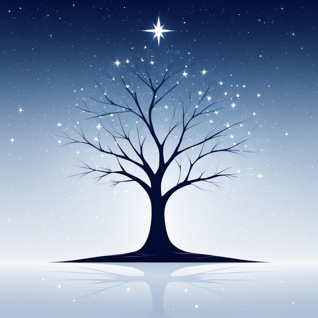 Sleek Minimalist Starry Tree Design