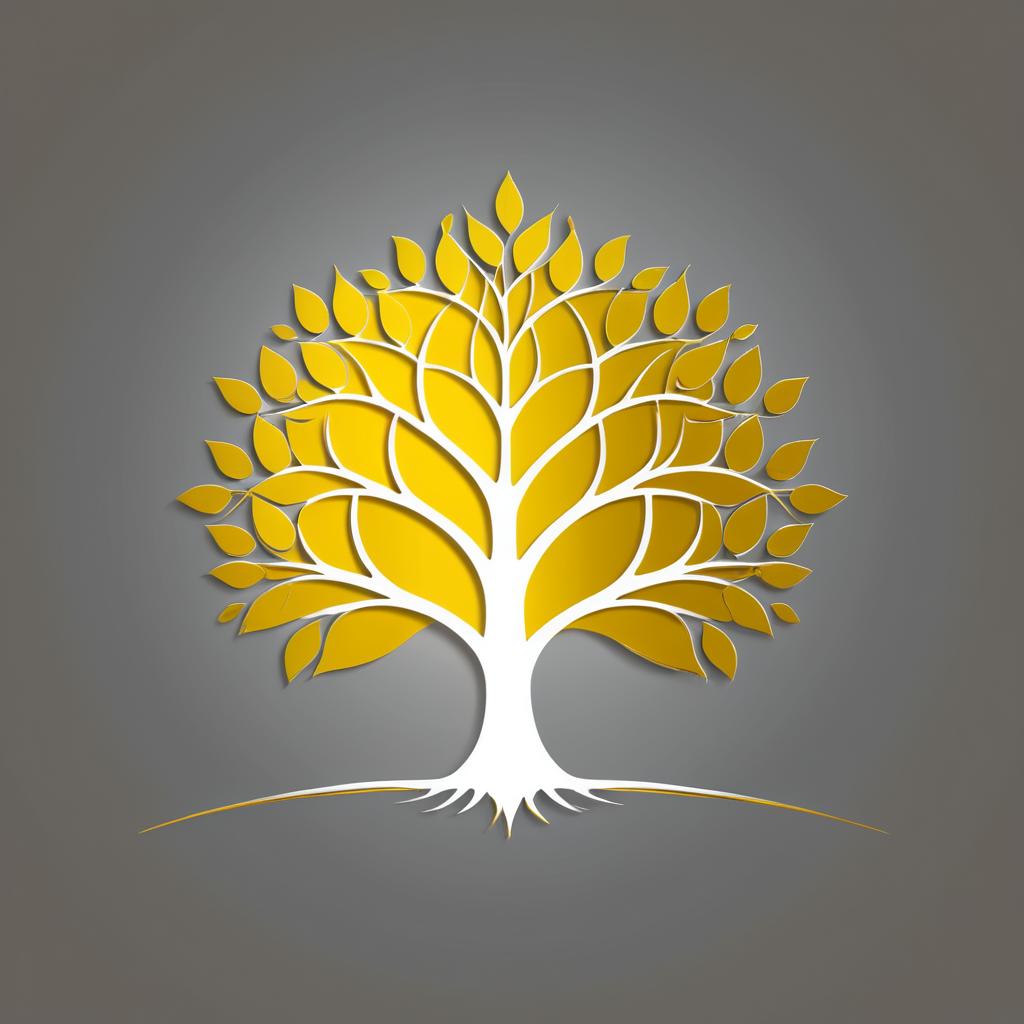 Elegant Golden and Silver Tree Silhouette