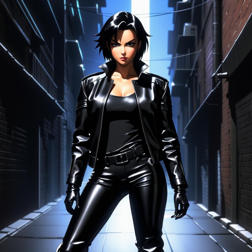 Confident Rogue in Urban Alley