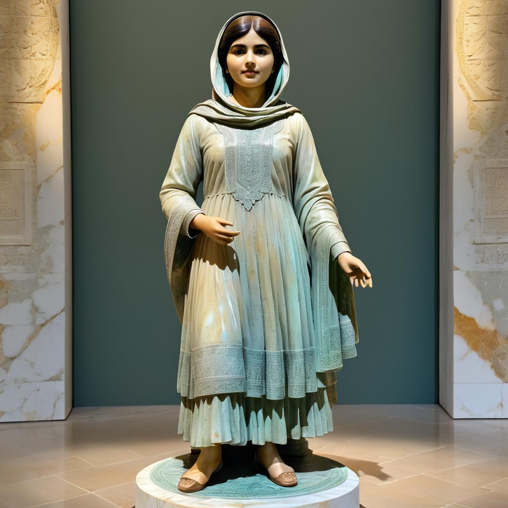 Photorealistic Portrait of Malala Statue