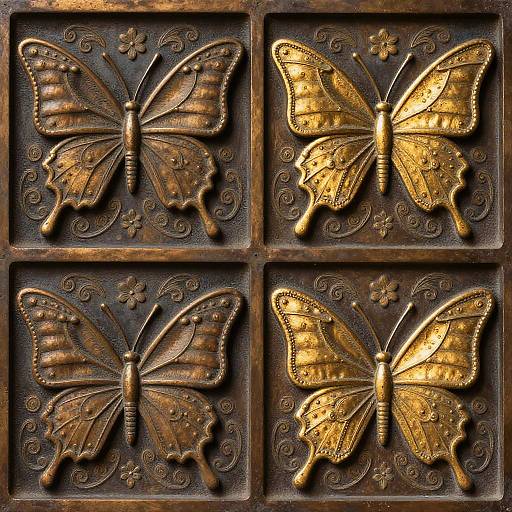 Bronze and Gold Butterfly Carvings