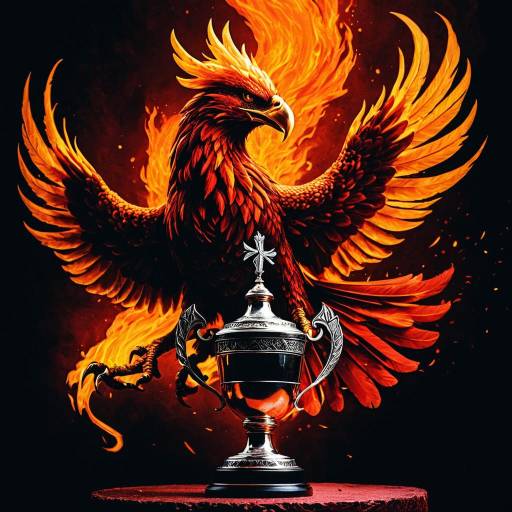 Fiery Phoenix Grasping Trophy