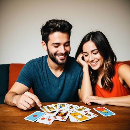 Couple Playing Illustrative Card Game
