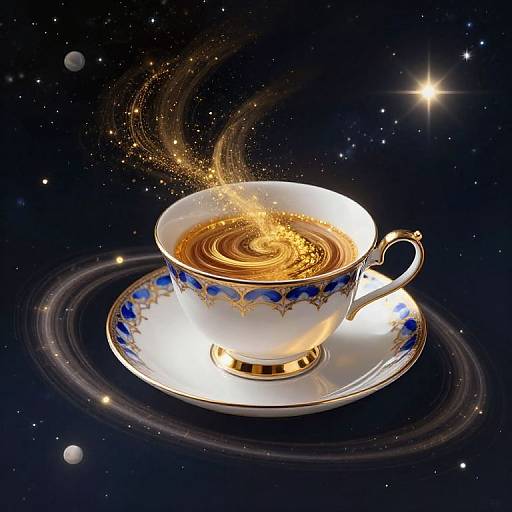 Celestial Teacup in Cosmic Orbit