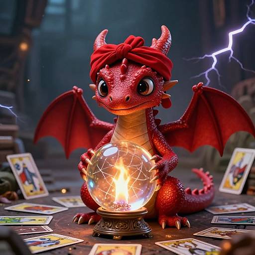 Mystical Red Dragon Fortune Teller