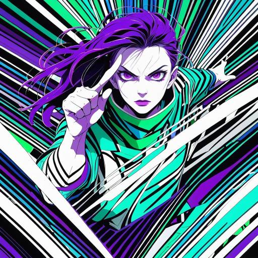 Dynamic Anime Character in Bold Colors