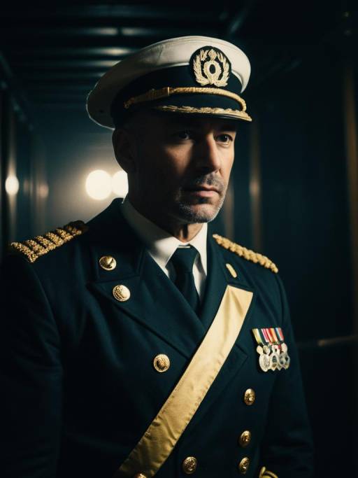 Ship Captain in Formal Uniform Portrait