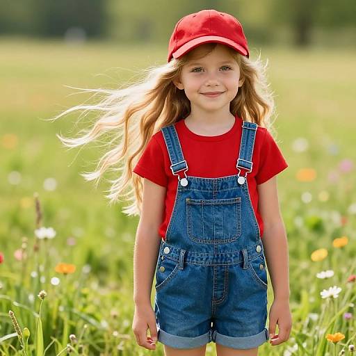 Blonde Girl in Sunny Meadow