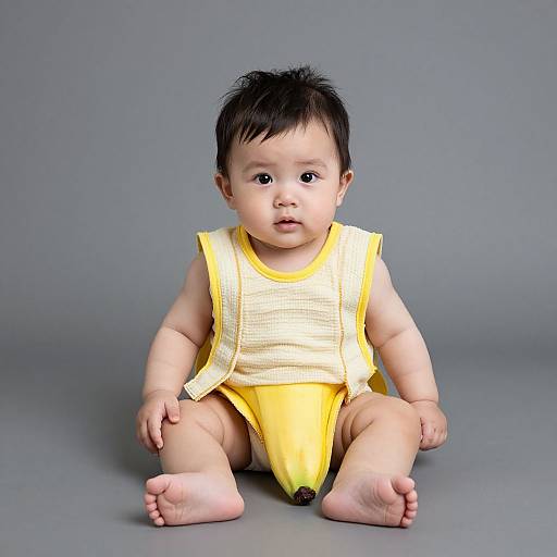 Realistic Infant in Banana Costume