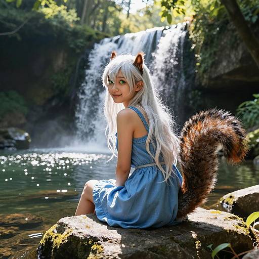 Fisheye Backlit Anthro Squirrel Looking Back