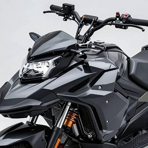 Close-Up of Sleek Black SEADOO Motorcycle