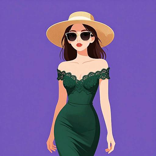 Chic Woman in Emerald Bodycon Dress